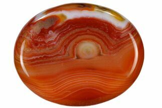 1.9" Polished Banded Carnelian Agate Worry Stones