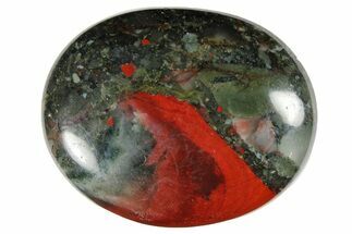 1.7" Polished Bloodstone (Heliotrope) Pocket Stone