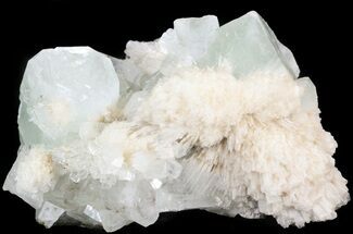 Zoned Apophyllite Crystals With Stilbite Spray - India #44403