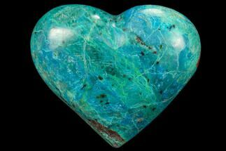 Polished Chrysocolla Heart - Congo #83332