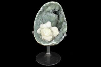 Prasiolite (Green Quartz) Geode With Calcite - Uruguay #107710