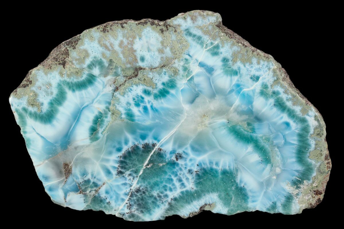 Polished Section Of Rare Larimar - Dominican Republic #129086