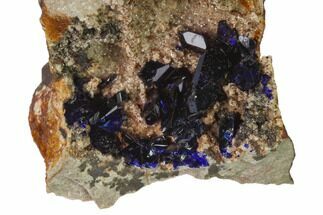 Azurite Crystals on Druzy Quartz - Morocco #137028
