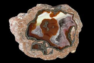 Polished Baker Ranch Thunderegg (Water Line Agate) - New Mexico #146571