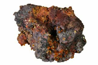 Red-Orange Descloizite Crystals on Matrix - Apex Mine, Mexico #155896