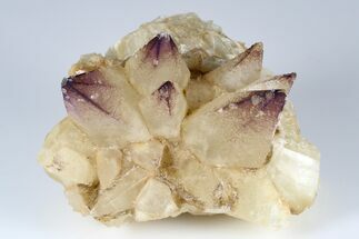 Calcite Crystal Cluster with Purple Fluorite (New Find) - China #177662