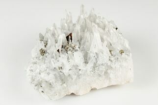 Quartz Crystal Cluster with Pyrite and Chalcopyrite - Peru #195806