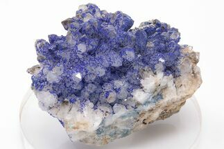 Vivid-Blue Azurite Encrusted Quartz Crystals - China #197110