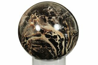 Polished Black Opal Sphere - Madagascar #200608