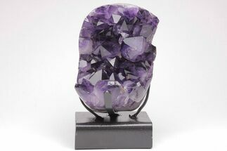 Dark Purple Amethyst Cluster With Stand - Large Points #206902