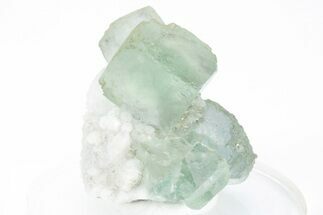Green, Cubic Fluorite Crystals on Quartz - Inner Mongolia #216780