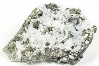 Gleaming Pyrite and Sphalerite on Quartz Crystals - Peru #238936