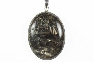 Polished Golden Seraphinite Pendant - Sterling Silver #244092