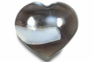 Polished Orca Agate Heart - Madagascar #249166