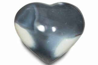 Polished Orca Agate Heart - Madagascar #249171