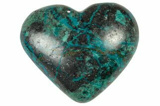 Polished Malachite & Chrysocolla Heart - Peru #250303