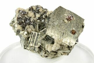 Gemmy Sphalerite on Pyrite - Peru #250286