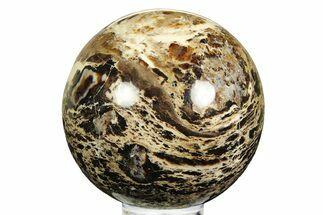 Polished Black Opal Sphere - Madagascar #261593