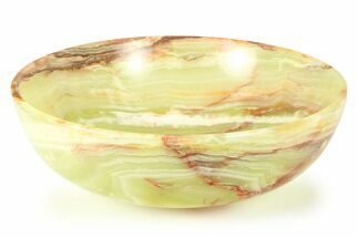 Polished Green Banded Calcite Bowl - Pakistan #266242