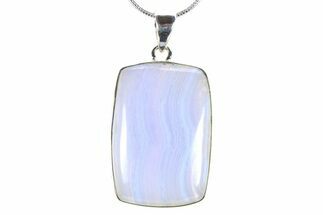 Blue Lace Agate Pendant (Necklace) - Sterling Silver #278686