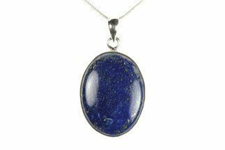 Polished Lapis Lazuli Pendant (Necklace) - Sterling Silver #278785