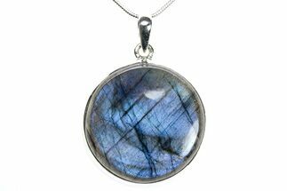 Brilliant Blue Labradorite Pendant with Chain #278311
