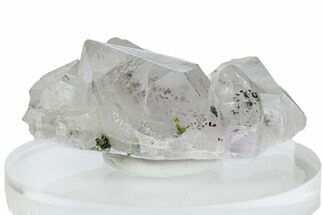 Spotted Phantom Quartz Crystal Cluster with Epidote - China #290453