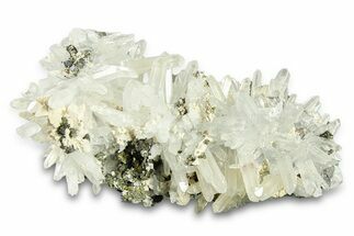 Quartz Crystal Cluster with Chalcopyrite - Peru #291033