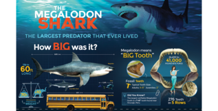 Megalodon Shark Infographic For Sale
