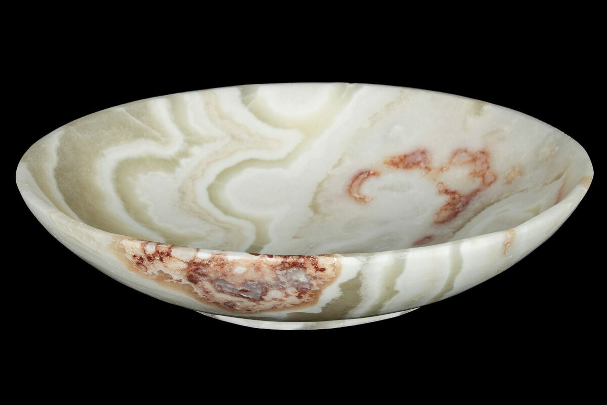 8" Polished Banded Onyx (Aragonite) Decorative Bowls For Sale