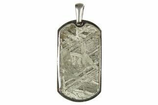 Etched Aletai Iron Meteorite Dog Tag Pendants - Includes Chain