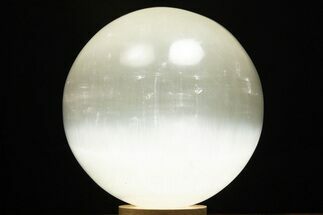 5" Large "Selenite" (Satin Spar) Spheres - With LED Light Stand