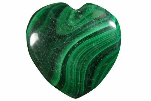 Polished Malachite Hearts