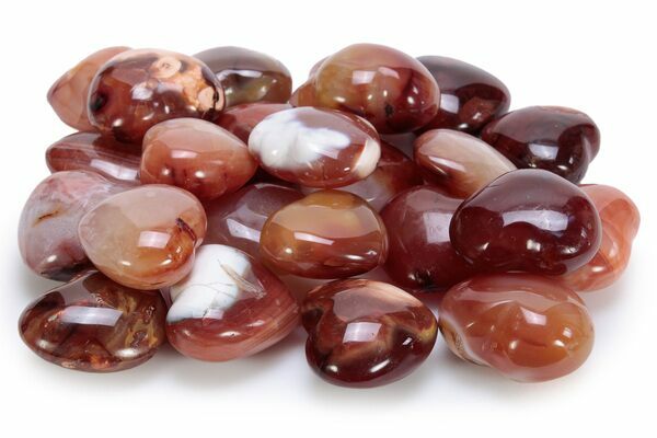Polished Carnelian Agate Hearts to Size For Sale