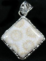Large Fossil Coral Sunburst Pendant #26896