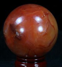 Deep Red Carnelian Agate Sphere #34223