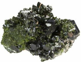 Epidote Crystal Cluster with Actinolite - Pakistan #41585