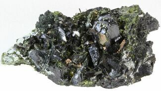 Lustrous Epidote Crystal Cluster with Actinolite - Pakistan #41592