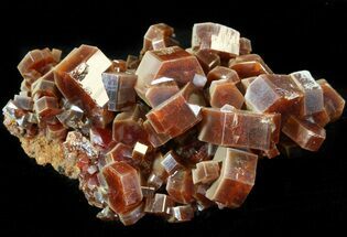 Large Deep Red Vanadinite Crystals on Matrix - Morocco #42162