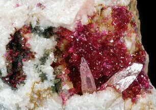 Beautiful Roselite and Calcite Crystals on Matrix - Morocco #44765