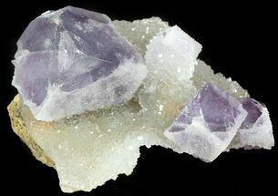 Purple and Green Fluorite with Quartz- China #46167