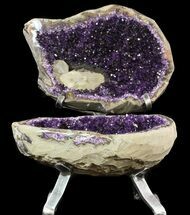 Amazing Amethyst Geode Display On Stand - Gorgeous #50982