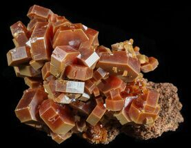 Red & Brown Vanadinite Crystals on Matrix - Morocco #51307