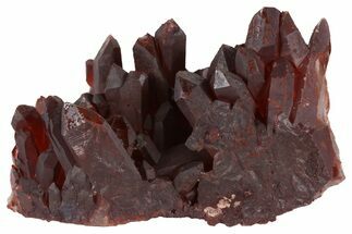 Natural, Dark Red Quartz Crystal Cluster - Morocco #51557
