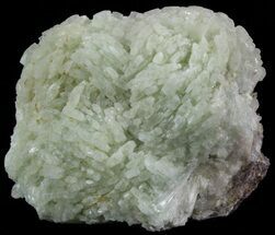 Green Prehnite Crystal with Quartz - Morocco #52278