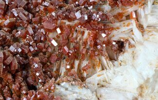 Pink Bladed Barite With Vanadinite Crystals #56261