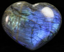 Flashy Polished Labradorite Heart - Brilliant Blue! #57038