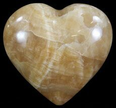 2.8" Polished, Brown Calcite Heart - Madagascar - Crystal #62536