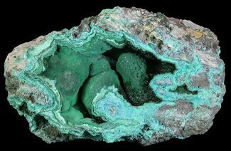 Malachite & Chrysocolla Geode - Congo #62065