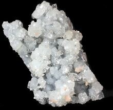Sparkling, Blue Apophyllite Crystal Cluster With Peach Stilbite #62997